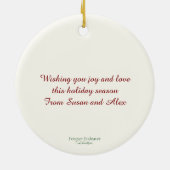 Merry Christmas Deer with Wreath Customize Keramisch Ornament (Achterkant)