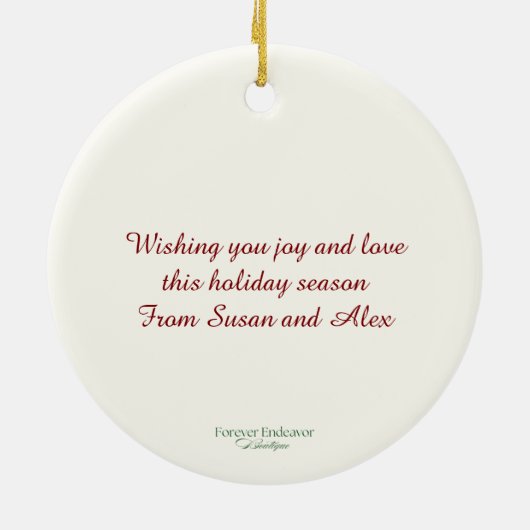 Merry Christmas Deer with Wreath Customize Keramisch Ornament (Achterkant)