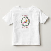 Merry Christmas Deer with Wreath Customize Kinder Shirts (Voorkant)