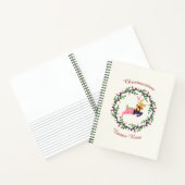 Merry Christmas Deer with Wreath Customize Notitieboek (Binnen)