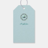 Merry Christmas Deer with Wreath Teal Customize Cadeaulabel (Achterkant)