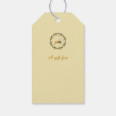 Merry Christmas Deer with Wreath Yellow Customize Cadeaulabel (Achterkant)