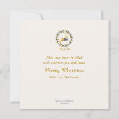 Merry Christmas Deer Yellow Cream Flat Card        (Achterkant)