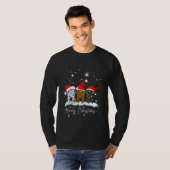 Merry Christmas Dentist Teeth Santa Hat Plaid Dent T-shirt (Voorkant volledig)