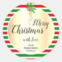  Merry Christmas Design Gold met Mistletoe