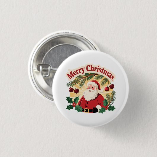 Merry Christmas Design Ronde Button 3,2 Cm (Voorkant /achterkant)