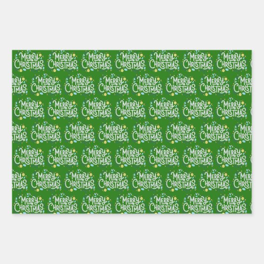 Merry Christmas Design Wrapping Paper Sheets (Voorkant 3)
