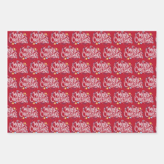 Merry Christmas Design Wrapping Paper Sheets (Voorkant 2)