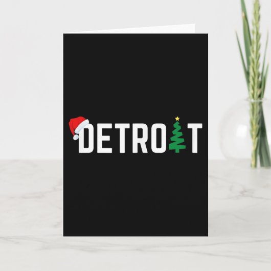 Merry Christmas Detroit Happy Holidays Michigan Sa Kaart (Voorkant)