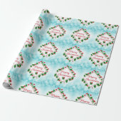 Merry Christmas Diamond en Holly Retro Gift / Craf Cadeaupapier (Uitgerold)