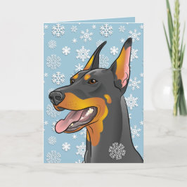 Merry Christmas Doberman Dog  Kaart