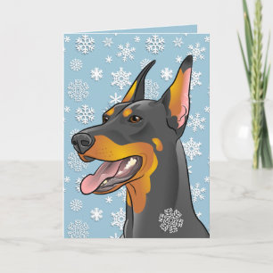 Merry Christmas Doberman Dog  Kaart