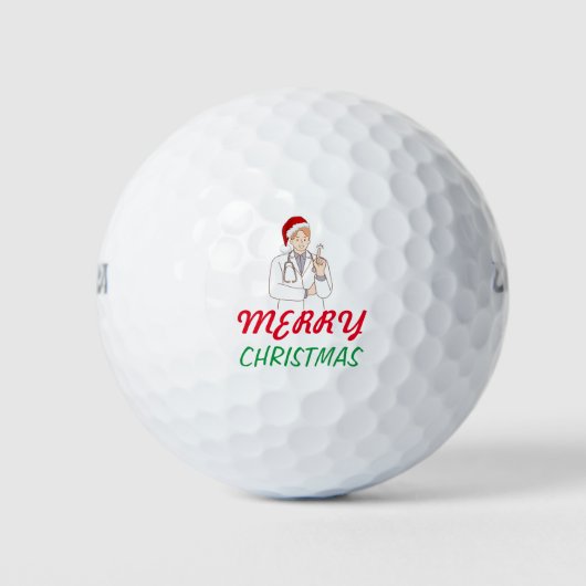 Merry Christmas Doctor Waardering Vakantie Ontwerp Golfballen (Voorkant)