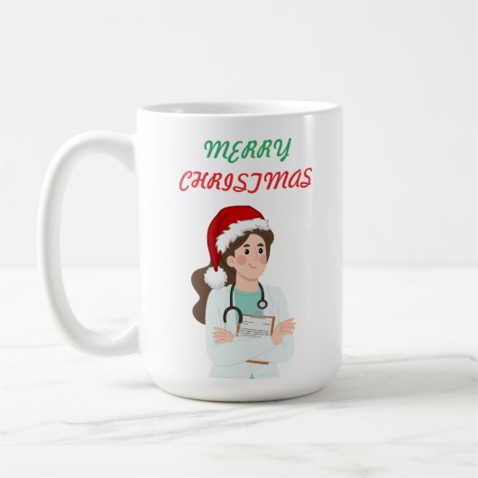 Merry Christmas Doctor Waardering Vakantie Ontwerp Koffiemok (Links)