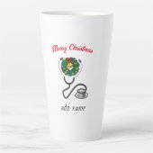 Merry Christmas Doctor Waardering Vakantie Ontwerp Latte Mok (Voorkant)
