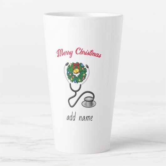 Merry Christmas Doctor Waardering Vakantie Ontwerp Latte Mok (Voorkant)