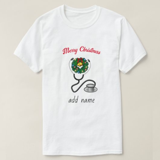 Merry Christmas Doctor Waardering Vakantie Ontwerp T-shirt (Design voorkant)