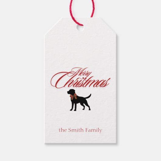 Merry Christmas Dog Classic Gift Label Cadeaulabel (Voorkant)