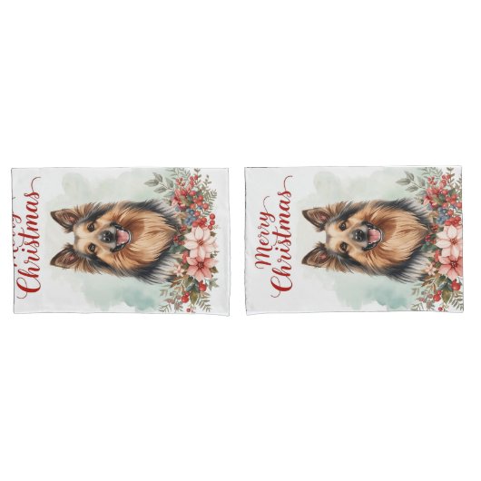 Merry Christmas Dog Cozy Winter Bedroom Bedding Kussensloop (Voorkant-Set)