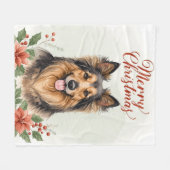 Merry Christmas Dog Cozy Winter Holiday Blanket Fleece Deken (Voorkant (Horizontaal))