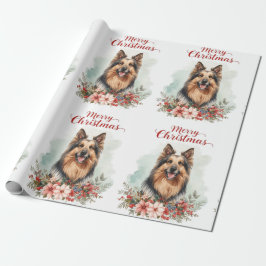 Merry Christmas Dog Festive Holiday Gift Wrapping  Cadeaupapier