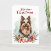 Merry Christmas Dog Festive Holiday Greeting Card Kaart (Achterkant)