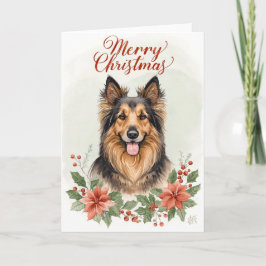 Merry Christmas Dog Festive Holiday Greeting Card Kaart