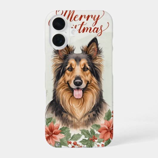 Merry Christmas Dog Festive Holiday Phone Case iPhone 16 Hoesje (Achterkant)