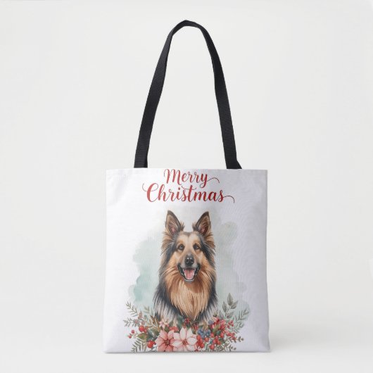 Merry Christmas Dog Festive Holiday Shopping Tote Bag (Voorkant)