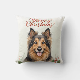 Merry Christmas Dog Festive Living Room Throw  Kussen