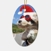 Merry Christmas dog Keramisch Ornament (Links)