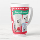 Merry Christmas Dog Mom Pet Photos Personalized Latte Mok (Rechterhoek)