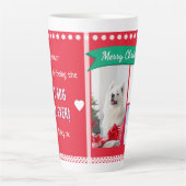 Merry Christmas Dog Mom Pet Photos Personalized Latte Mok (Voorkant)