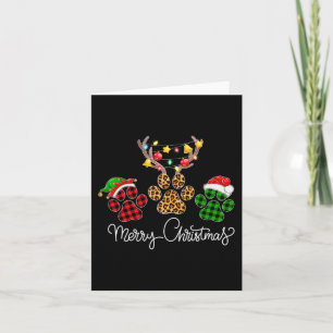 Merry Christmas Dog Paws Lights Buffel Plaid en Kaart