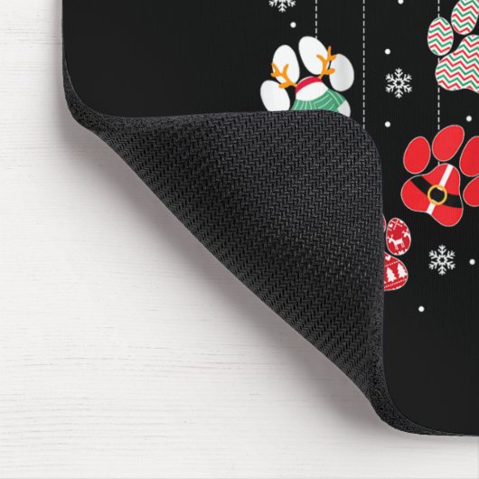 Merry Christmas Dog Paws Lights Funny Xmas Womens  Muismat (Hoek)