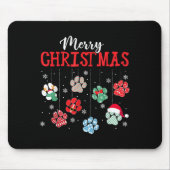 Merry Christmas Dog Paws Lights Funny Xmas Womens  Muismat (Voorkant)