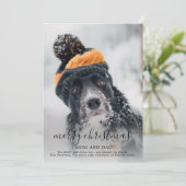 Merry Christmas Dog Photo Feestdagenkaart (Staand voorkant)