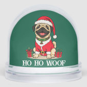 Merry Christmas Dog Santa Sneeuwbol (Voorkant)