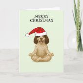 Merry Christmas dog yoga pose Feestdagen Kaart (Voorkant)