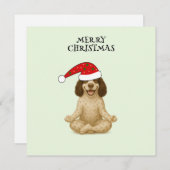Merry Christmas dog yoga pose Feestdagenkaart (Voorkant / Achterkant)
