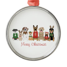 Merry Christmas Dogs Red Green
