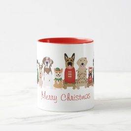 Merry Christmas Dogs Red Green Mok