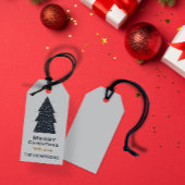 Merry Christmas donkergrijs gepersonaliseerde Gift Cadeaulabel