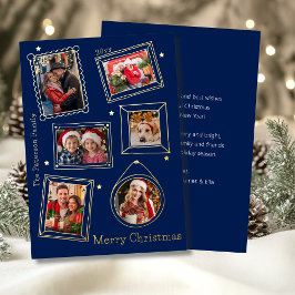 Merry Christmas Doodle Lijst Multi Foto Folie Feestdagenkaart