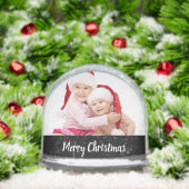 Merry Christmas Double Photo (black/white) Sneeuwbol