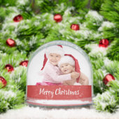 Merry Christmas Double Photo Sneeuwbol (Kerstmis)