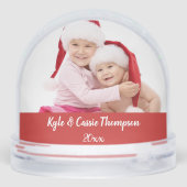 Merry Christmas Double Photo Sneeuwbol (Achterkant)