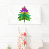 Merry Christmas Dragonfly Christmas Tree T-Shirt Spandoek (Insitu)
