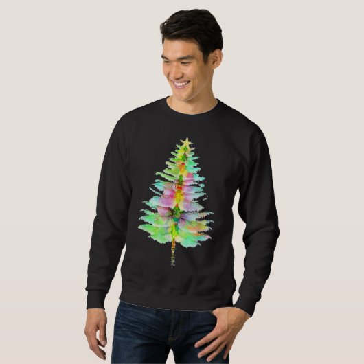 Merry Christmas Dragonfly Tree Insect Lover Shirt (Voorkant volledig)