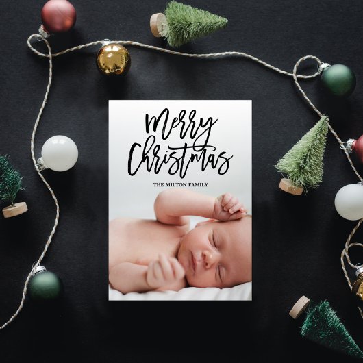 MERRY CHRISTMAS dubbelzijdig met foto's met kerstm Feestdagenkaart